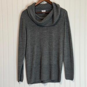 Gray Jaclyn Smith cowl-neck knit sweater Large